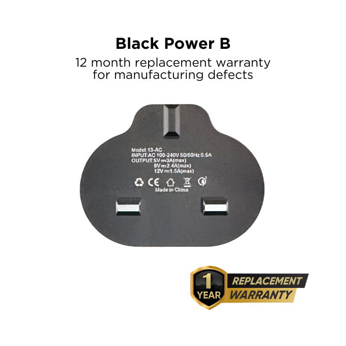 BLACK Power B 2 in 1 Fast Charging Brick 20W with USB A and C, 1Yr warranty BLACK Power B 2 in 1 Fast Charging Brick 20W with USB A and C, 1Yr warranty
